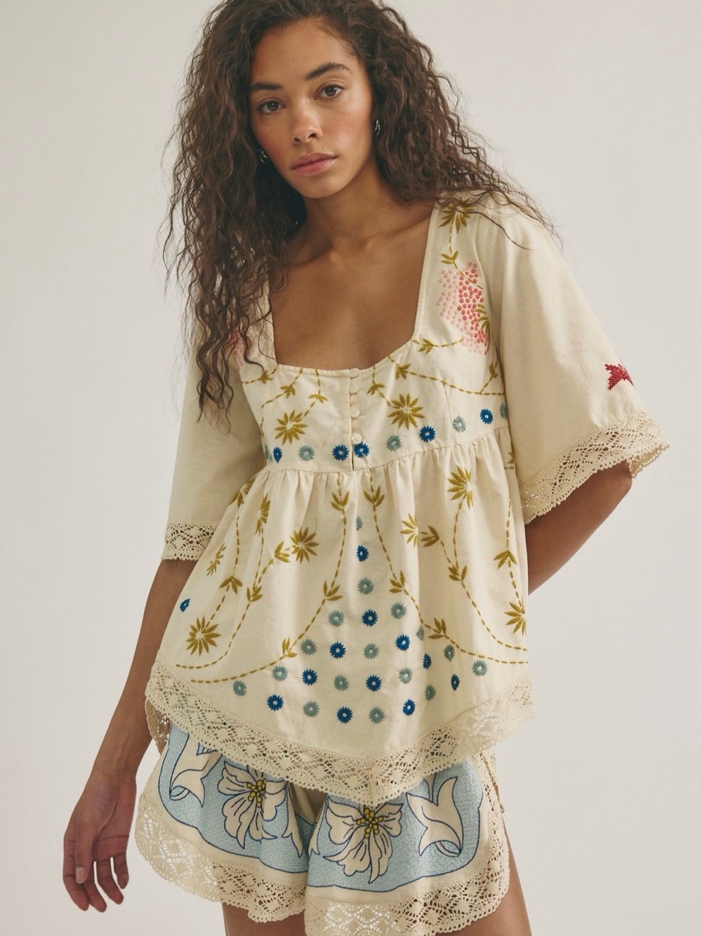 Free People Fairytale In The Mossy Forest Babydoll Set